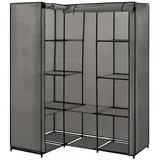 vidaXL Eckkleiderschrank Grau 130 x 87 x 169 cm