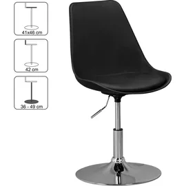 FineBuy Drehsessel Höhenverstellbar Design Drehstuhl Esszimmerstuhl Drehbar Sessel - Schwarz