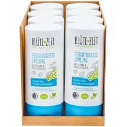 BLÜTE-ZEIT Feuchtigkeits Spülung Bio-Traube & Bio-Lotusblüte 200 ml, 8er Pack