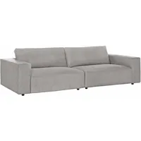 Big-Sofa MUSTERRING "LUCIA", silber (silber crona), B:292cm H:81cm T:124cm, Flachgewebe FLORIS (100% Polyester);Flachgewebe VALMONT (60% Baumwolle/ 40% Leinen);Microfaser CRONA (100% Polyester), Sofas, in vielen Qualitäten und 4 unterschiedlichen Nähten, 3-Sitzer