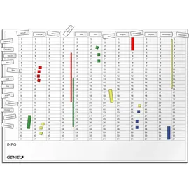 GENIE Jahreskalender & Jahresplaner Magnettafel 56 x 77 cm Weiß