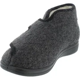 Fischer Markenschuh Klett-Hausschuh Schurwolle Grau 44