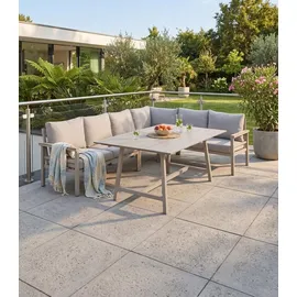 tierra outdoor gmbh Gartenlounge 2-teilig FUJI LOUNGE, Champagnerfarben - Olefin - Polywood