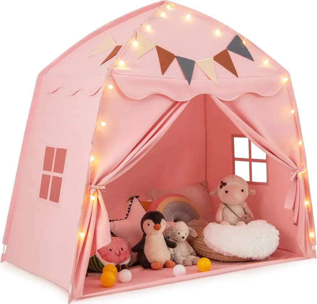 costway spielzelt kinder spielhaus mit lichterketten