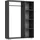 [en.casa] Nesbyen Garderobenschrank 126 x 90 x 30 cm anthrazit