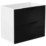 duschspa Waschtisch Unterschrank Waschtischunterschrank Waschbeckenunterschrank Badschrank, 50-120cm Hängeschrank, Matt / Hochglanz schwarz 60 cm x 52 cm x 38.8 cm
