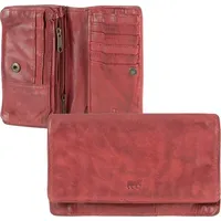 Bear Design Damen Geldbörse 14 Kartenfächer Portemonnaie Geldbeutel Leder rot 15,5x9x4cm Damenbörse