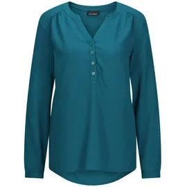 GOLDNER Elegante Viskosebluse mit V-Ausschnitt Petrol 21