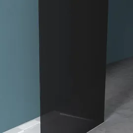 mai & mai Duschwand Duschabtrennung 2 Haltestange für Walk-In Dusche 130cm 8mm Grauglas ESG-Sicherheitsglas mit Nanobeschichtung Bremen01VG+2