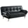 vente-unique Schlafcouch Kunstleder 3-Sitzer Schwarz