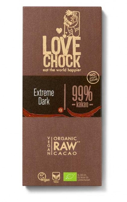 Lovechock Extreme Dark 99% Rohkostschokolade bio