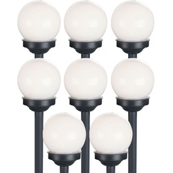 Kugelleuchte Solar 10 cm Solarleuchte Kugel Garten LED Gartendeko Solarkugel für Außen klein, Leuchtdauer ca. 6-8 Stunden, H 38 cm, 8er Set