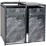 Mendler Mülltonnenverkleidung HWC-J82 50 kg anthrazit