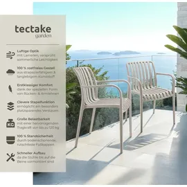 Tectake Alcudia Sessel 54,5 x 54,5 x 80,5 cm taupe 4 St.