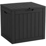 Floordirekt Gartenbox Holzoptik Wetterfest Auflagenbox Kissenbox Anthrazit 118 L