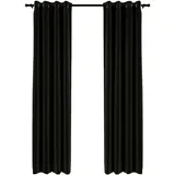 vidaXL Verdunkelungsvorhang Ösen 140 x 245 cm anthrazit 2 St. Leinenoptik