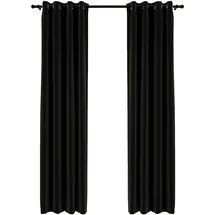 vidaXL Verdunkelungsvorhang Ösen 140 x 245 cm anthrazit 2 St. Leinenoptik