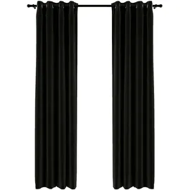 vidaXL Verdunkelungsvorhang Ösen 140 x 245 cm anthrazit 2 St. Leinenoptik