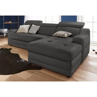 exxpo - sofa fashion Ecksofa »Lotos, L-Form«, mit Kopf- bzw. Rückenverstellung, wahlweise mit Bettfunktion, schwarz