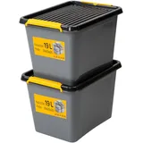 konzept Aufbewahrungsbox 19 l 2-tlg. grau