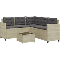 vidaXL Gartenlounge-Set Gartensofa in L-Form grau