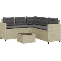 vidaXL Gartenlounge-Set Gartensofa in L-Form grau