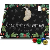 Mr. & Mrs. Panda Schoko Adventskalender Otter Kopfüber - Schwarz - Geschenk, Seeotter, Schokoladen Adventskalender, Otter Seeotter See Otter, Fisc... - Schwarz