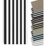 Marbet Design - Lamellenwand Woodline 270x30cm Akustikpaneele Holz, Wandpaneele Holzpaneele Wand (0.81m2): 270x30 cm, Schwarz - Weiß