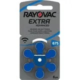 Rayovac Extra Advanced Hörgerätebatterie blau 675 1.4V (675), Batterien + PR44 Hörgerätebatterien im 6er Blister