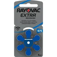Rayovac Extra Advanced Hörgerätebatterie blau 675 1.4V (675), Batterien + PR44 Hörgerätebatterien im 6er Blister