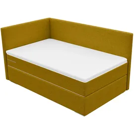 99rooms Phönix Mini Plus Boxspringbett 90x200 cm Webstoff MALMO_NEW Gelb Seitenteil links