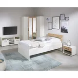 Priess Jugendzimmer-Set "Lissabon", braun (lichtweiß, astkernbuche), B/H: 90cm x 200cm, Holzwerkstoff, Schlafzimmermöbel-Sets, 6-teiliges Set