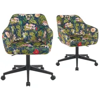 dubi möbel Drehstuhl Mika-Elio Textil schwarz 2er Set