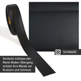 Lemodo Weichsockelleiste schwarz, 25m Rolle