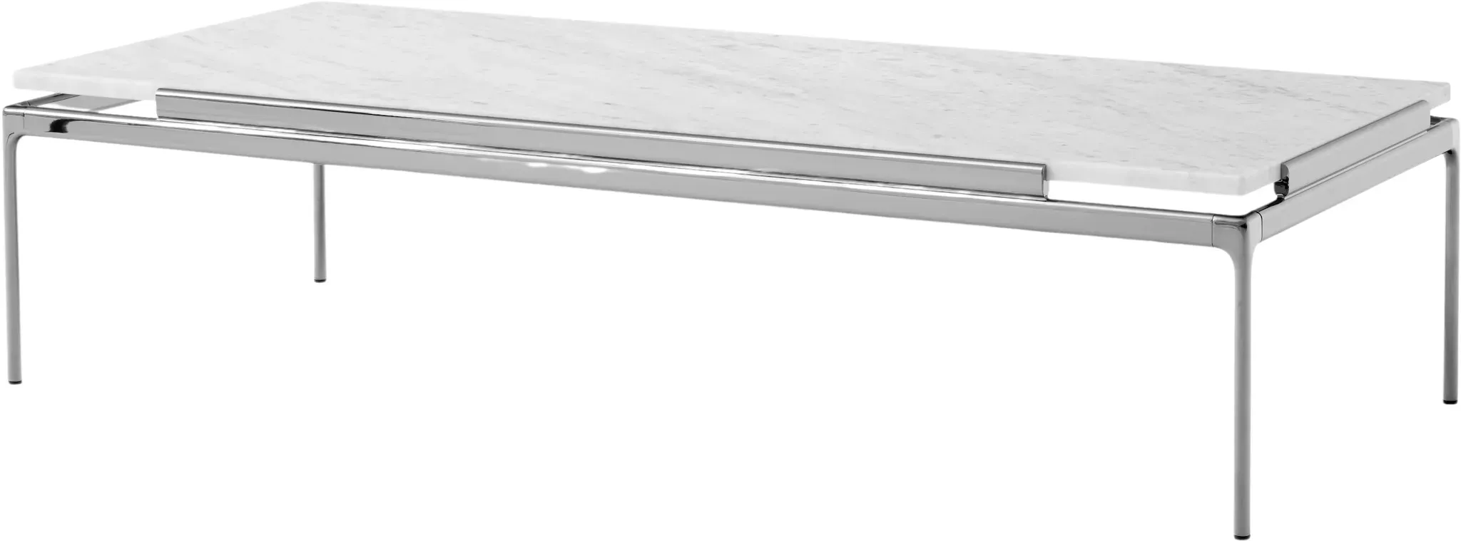 &Tradition Sett LN12 Couchtisch, chrom dunkel / bianco carrara