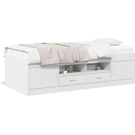 vidaXL Tagesbett mit Schubladen 75 x 190 cm weiß