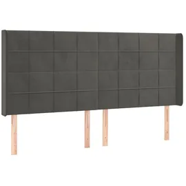 vidaXL Boxspringbett mit Matratze & LED Dunkelgrau 180x200 cm Samt