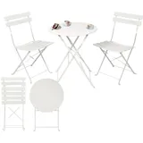 Albatros Bistroset 3-teilig Weiß Metall 2-Sitzer, Balkonmöbel Set oder Gartenmöbel in modernem Design