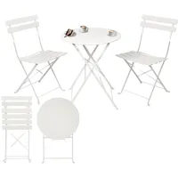 Albatros Bistroset 3-teilig Weiß Metall 2-Sitzer, Balkonmöbel Set oder Gartenmöbel in modernem Design