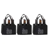 Novaliv 3X Flaschenträger 6 Flaschen Bierträger Bier Holen IST AUCH Bewegung Männerhandtasche Filz Herrenhandtasche Bier Flaschentasche 22,5x15x14cm (LxBxH)