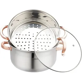 Klausberg Dampfgarer 3-teilig 24 cm KB-7734 Gold/Silber