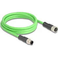 DeLock M12 Kabel D-kodiert 4 Pin Stecker zu Buchse