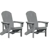 vidaXL Adirondack Stühle Gartenstuhl 74 x 82 x 90 cm hellgrau 2 St.