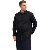 JACK & JONES Blacardiff Plus Size Langarmhemd Black / Fit Loose Fit 5XL