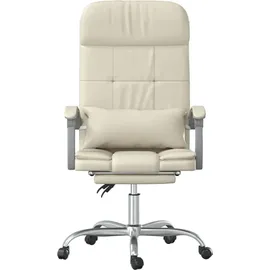 vidaXL Bürostuhl mit Massagefunktion Kunstleder Creme