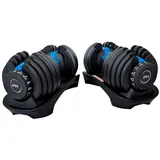 PH Fitness Verstellbare Hantel Set 24KG Dunkel Blau - 2 STÜCK - Smart Hanteln - Adjustable Dumbbells von 2,5 bis 24 kg - 15-in-1 Kurzhantel Dumbells - Blau/Schwarz