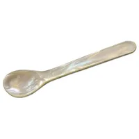 Edzard Eierlöffel (Länge 11 cm) aus echtem Meer-Perlmutt (Pinctada maxima), Handarbeit, 100% Naturprodukt, Griff oben abgerundet, Perlmuttlöffel für Ei und Kaviar