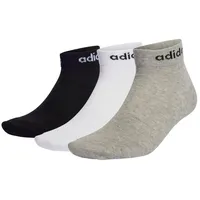 adidas Think Linear Ankle Socken, 3 Paar Medium Grey Heather / White / Black 40-42
