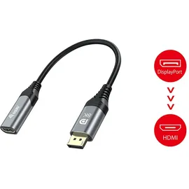 Equip DisplayPort-auf-HDMI-Adapter 1.4 0,15 m Grau