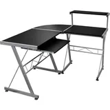 vidaXL Eck Computertisch Schwarz 132x112x99 cm Holzwerkstoff - Computertisch - Computertische - Gaming Tisch - Eckschreibtisch - Schwarz